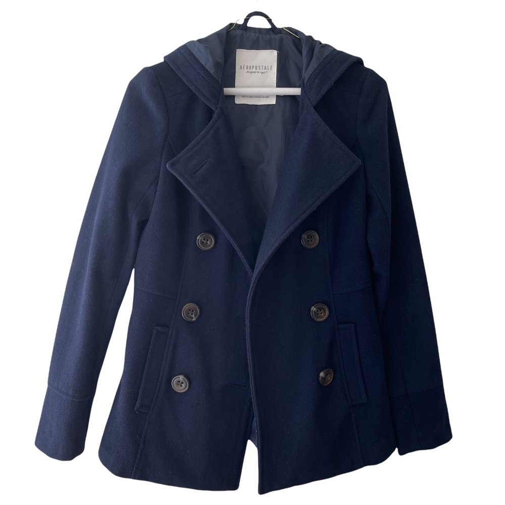 AEROPOSTALE navy blue XS pea coat